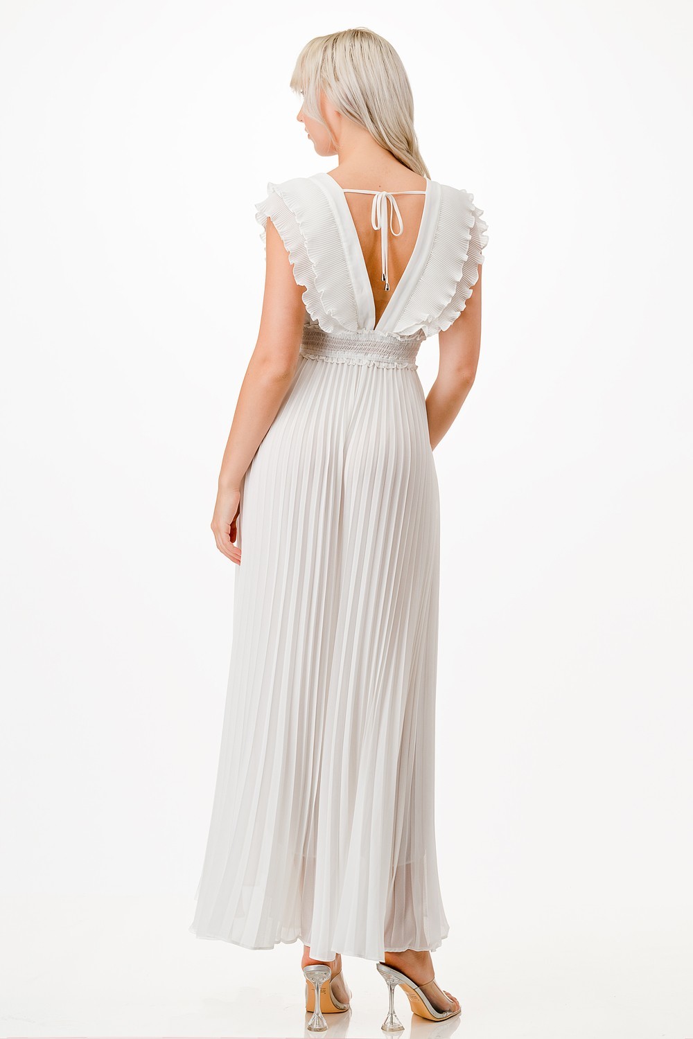 Pleated Wide Leg Jumpsuit