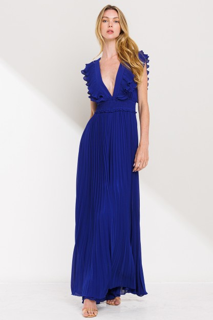 Pleated Wide Leg Jumpsuit