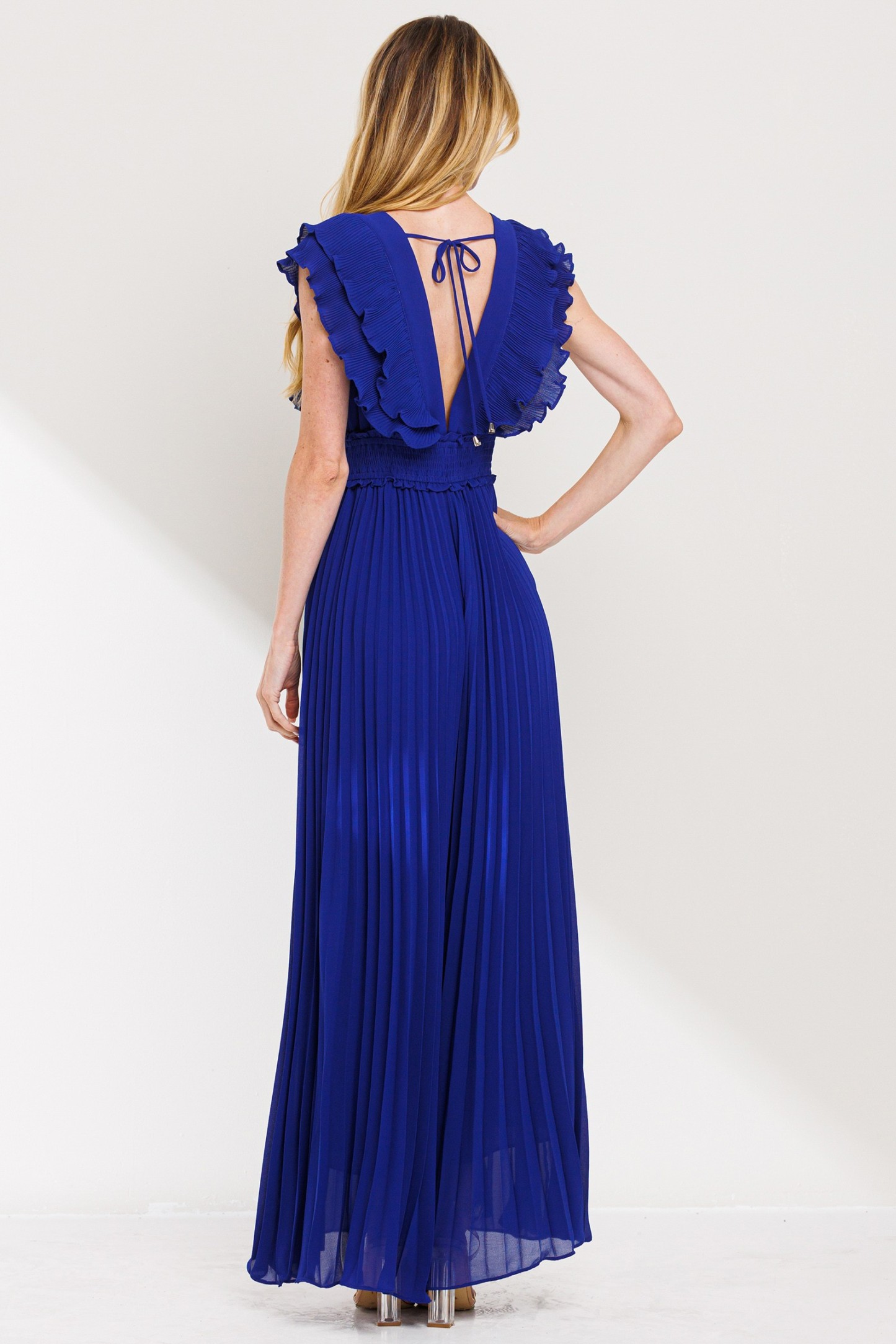 Pleated Wide Leg Jumpsuit