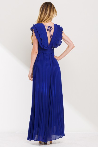 Pleated Wide Leg Jumpsuit