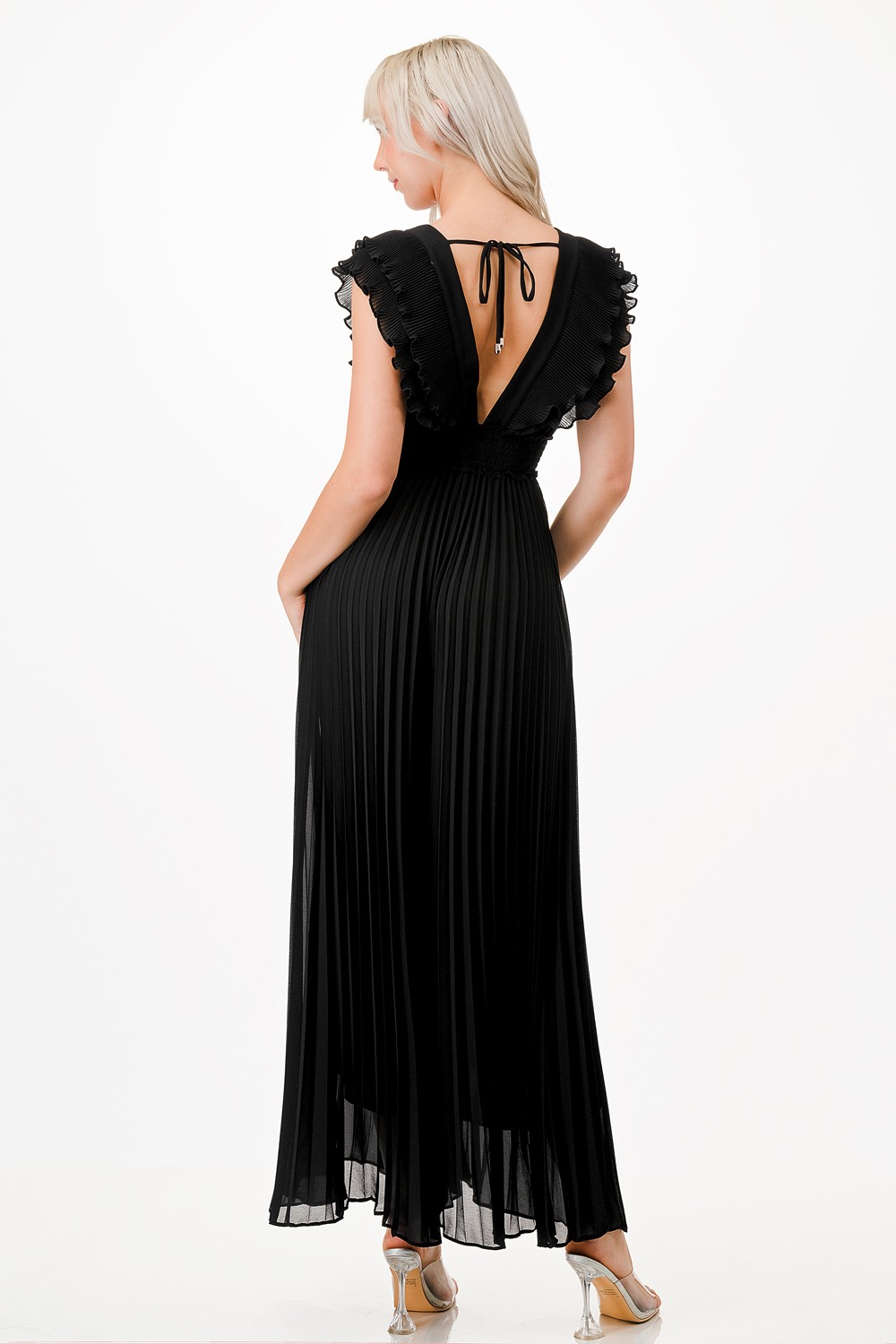 Pleated Wide Leg Jumpsuit
