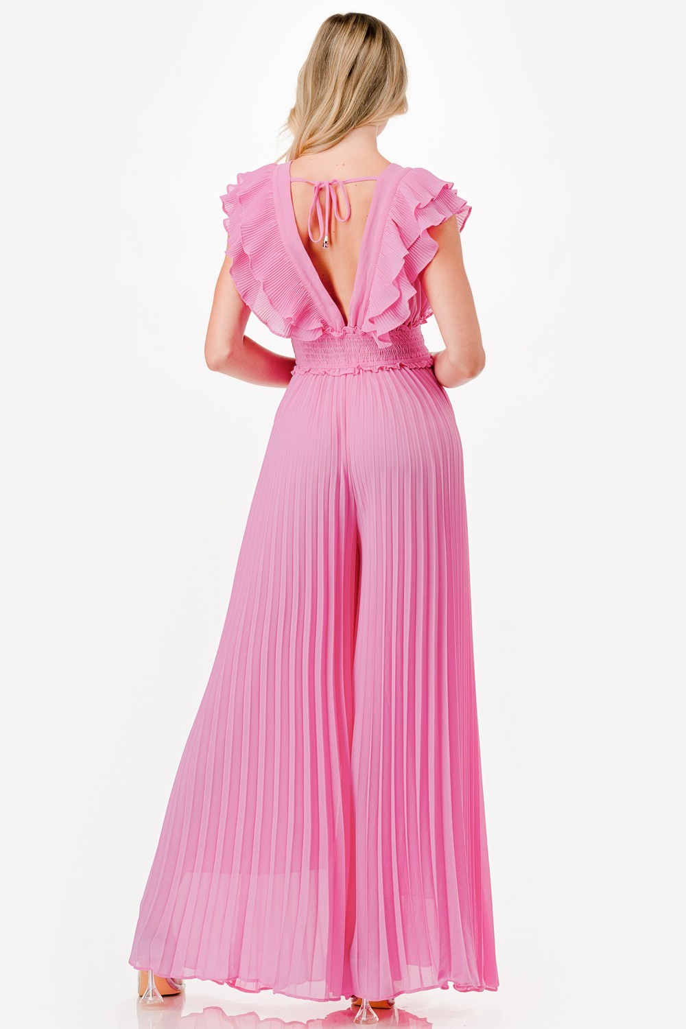 Pleated Wide Leg Jumpsuit