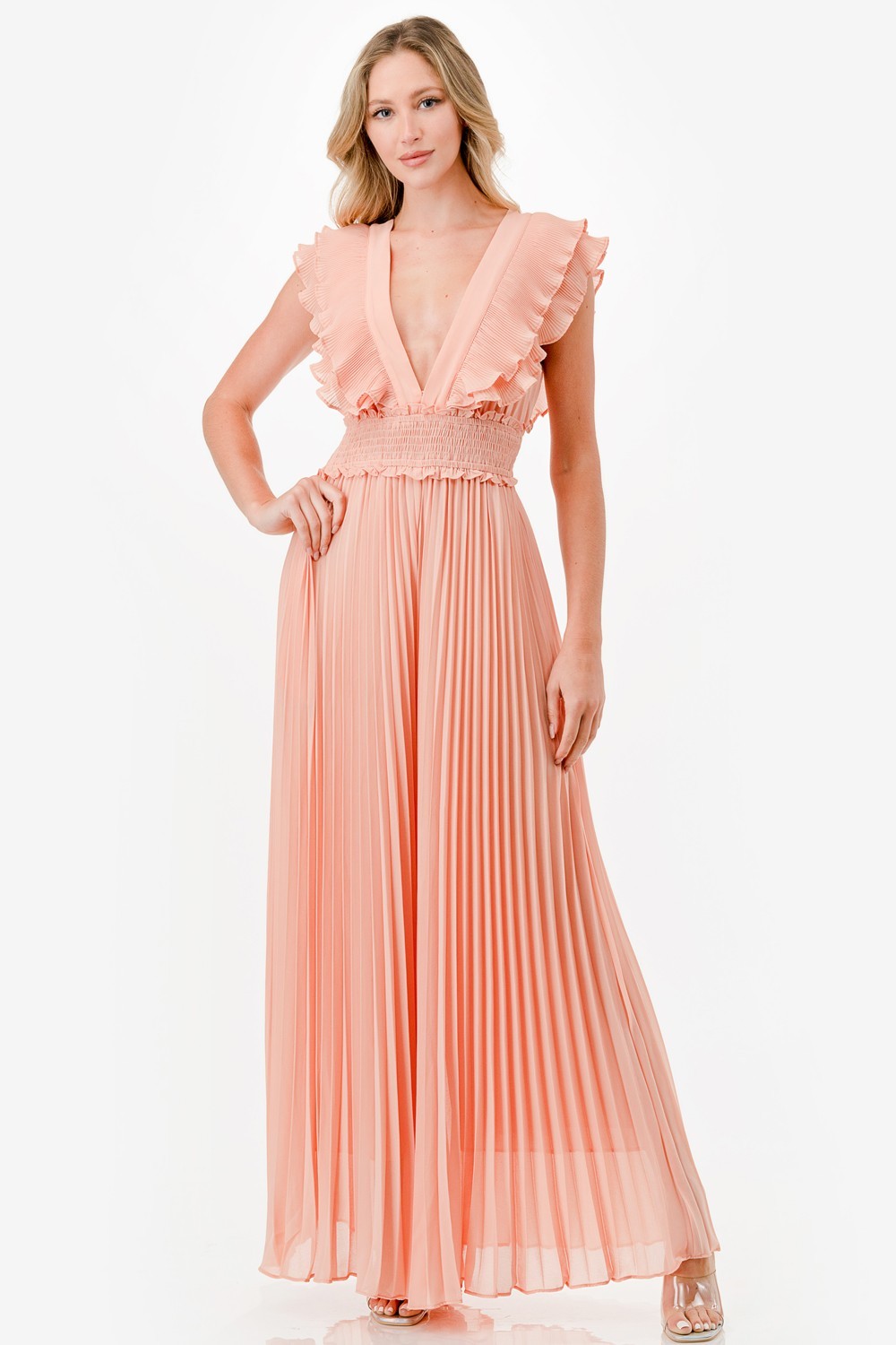 Pleated Wide Leg Jumpsuit