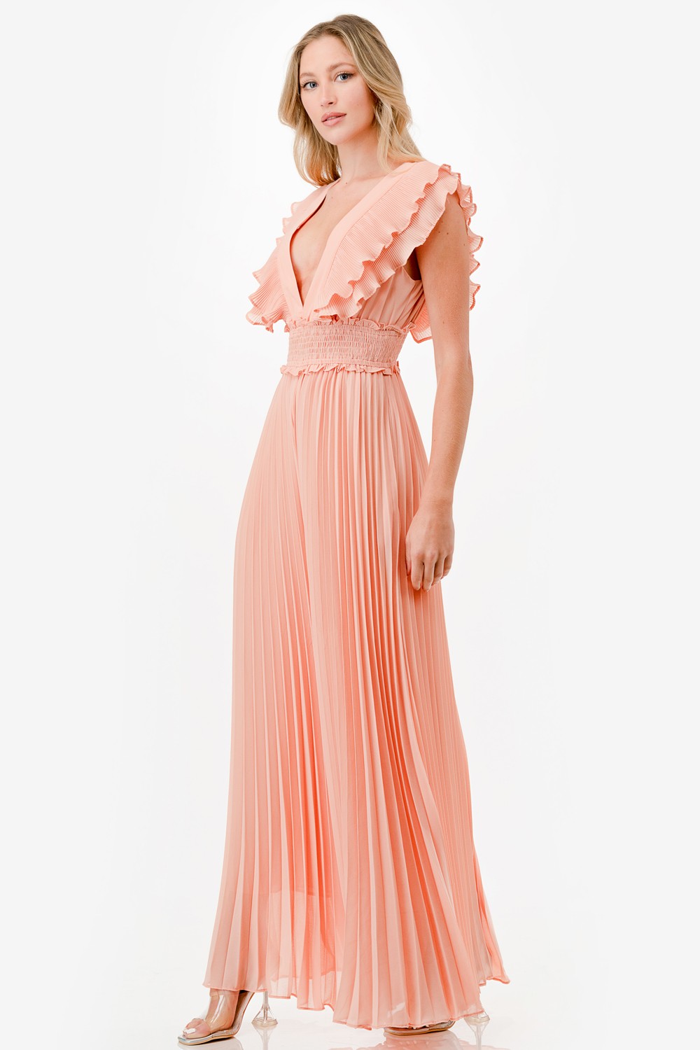 Pleated Wide Leg Jumpsuit