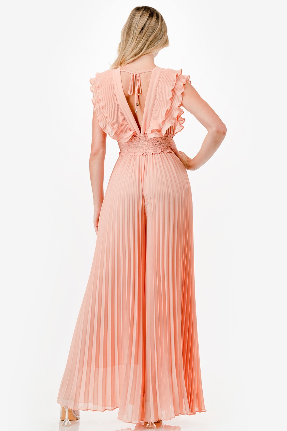 Pleated Wide Leg Jumpsuit