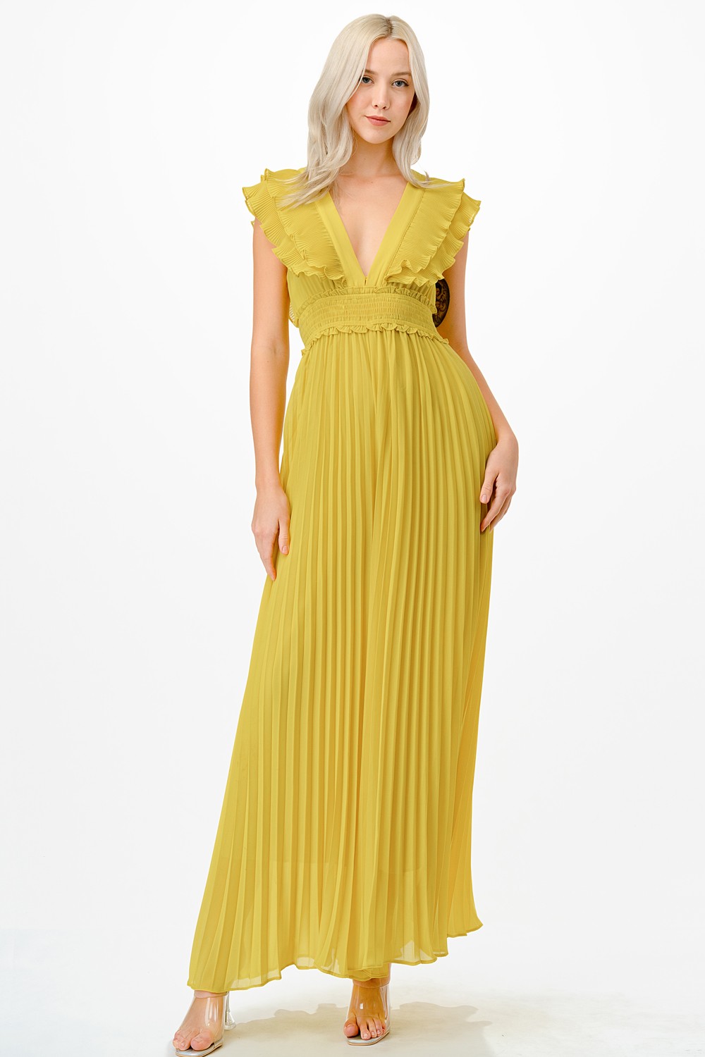 Pleated Wide Leg Jumpsuit