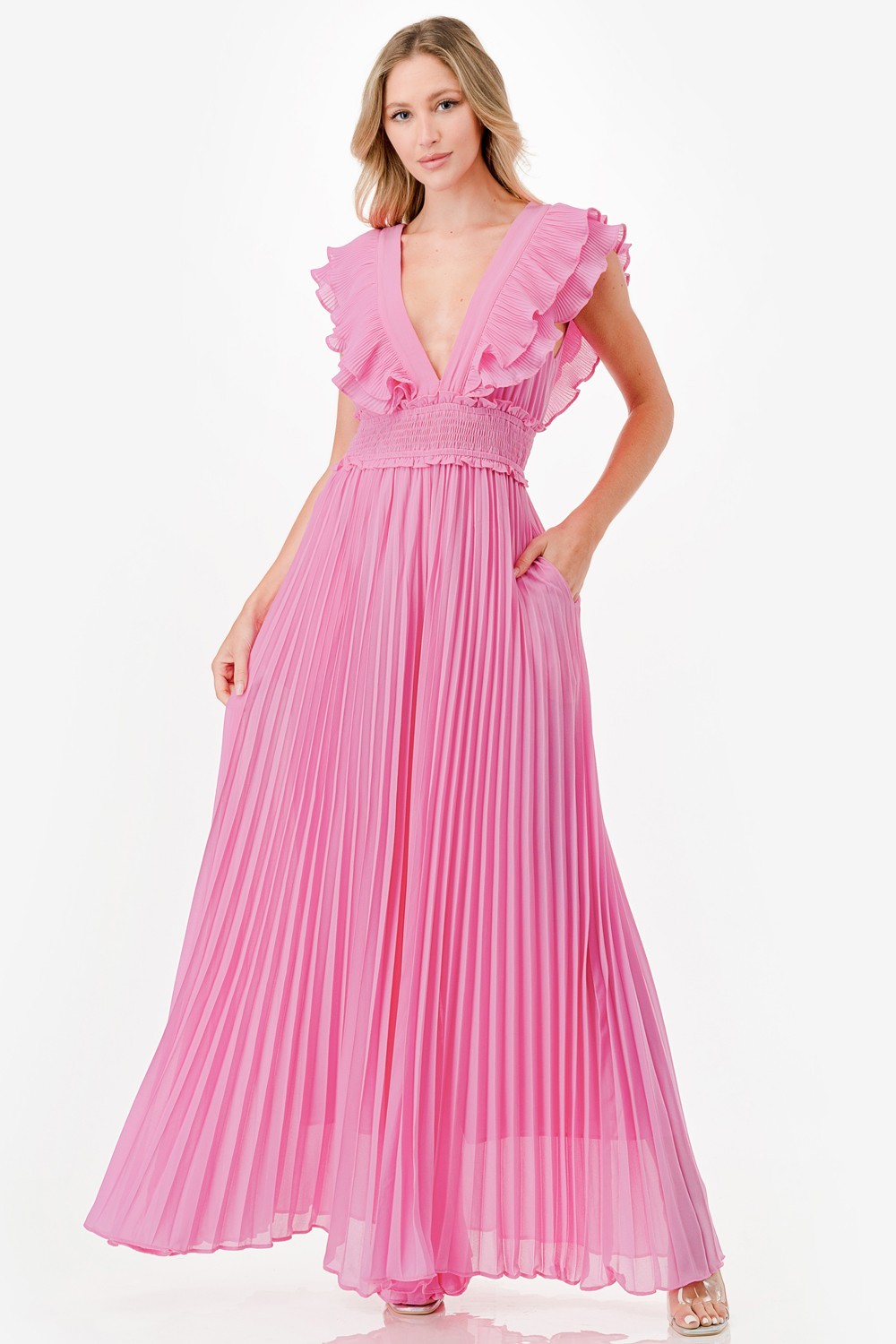 Pleated Wide Leg Jumpsuit