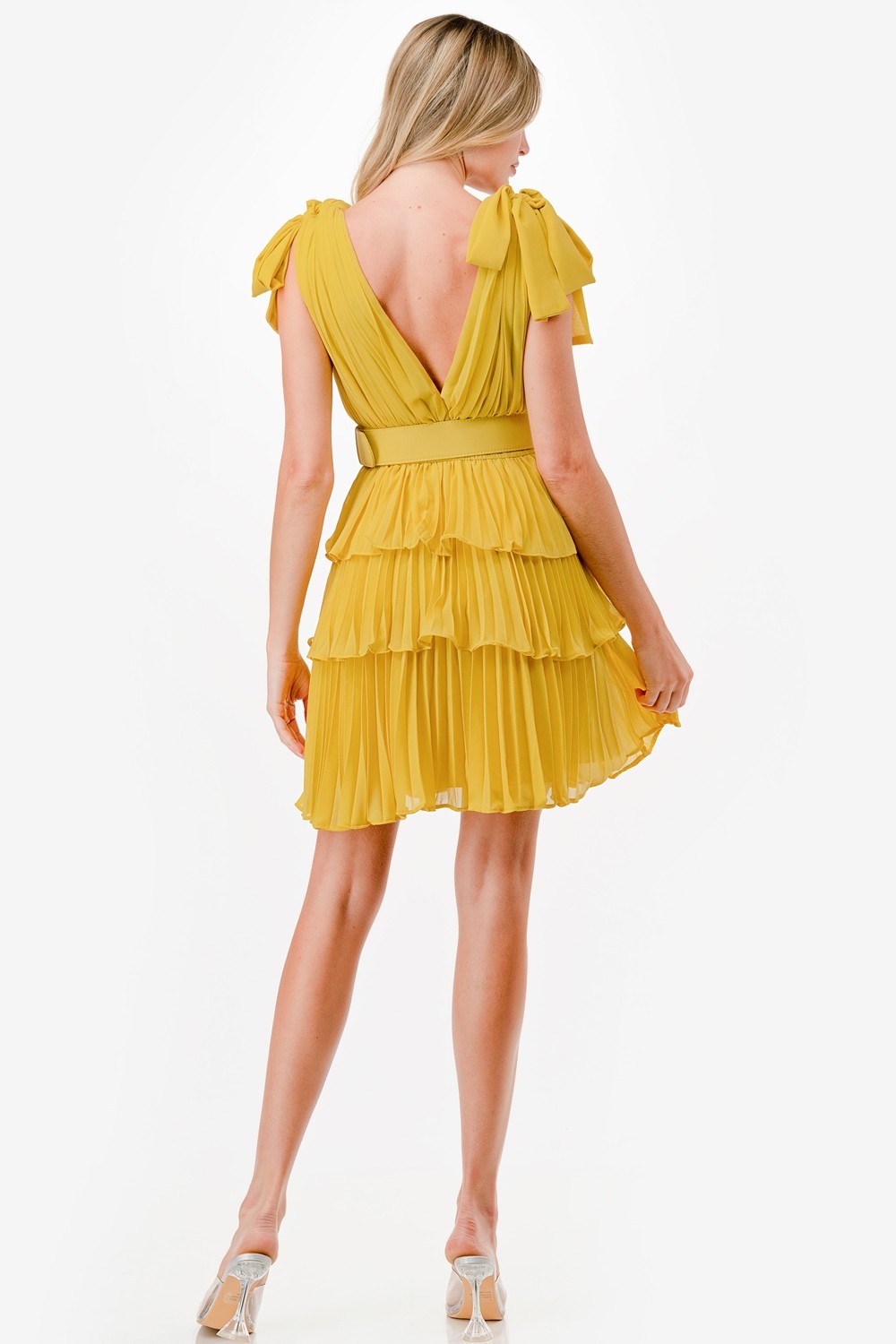 Pleated Tiered Layers Short Dress