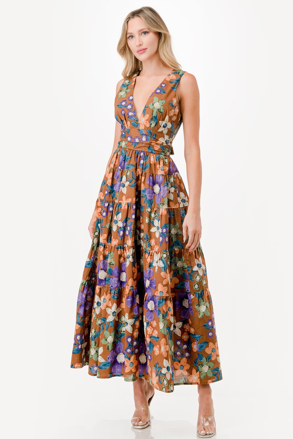 Floral Print Maxi Dress 