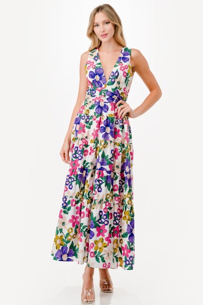 Floral Print Maxi Dress 