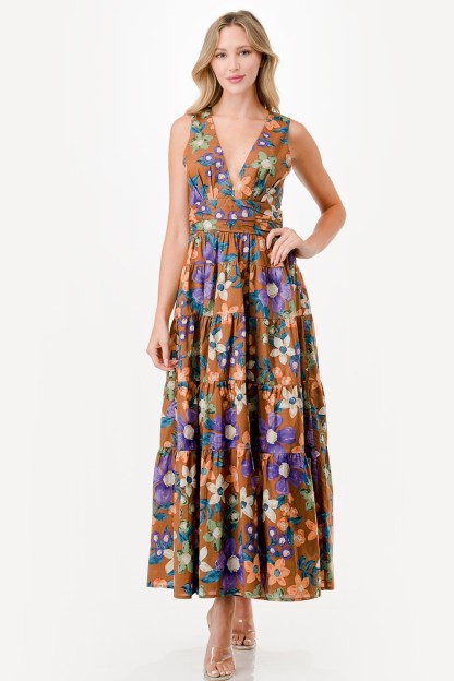 Floral Print Maxi Dress 