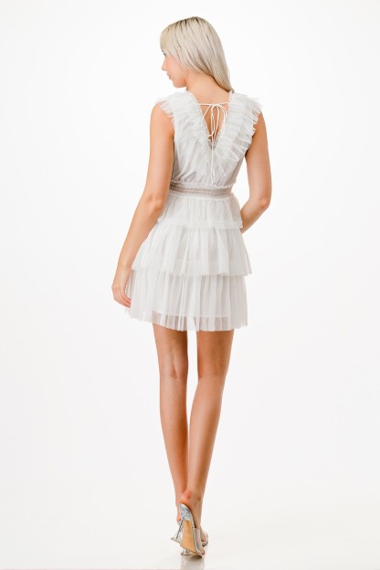 Mesh Detail Short Dress