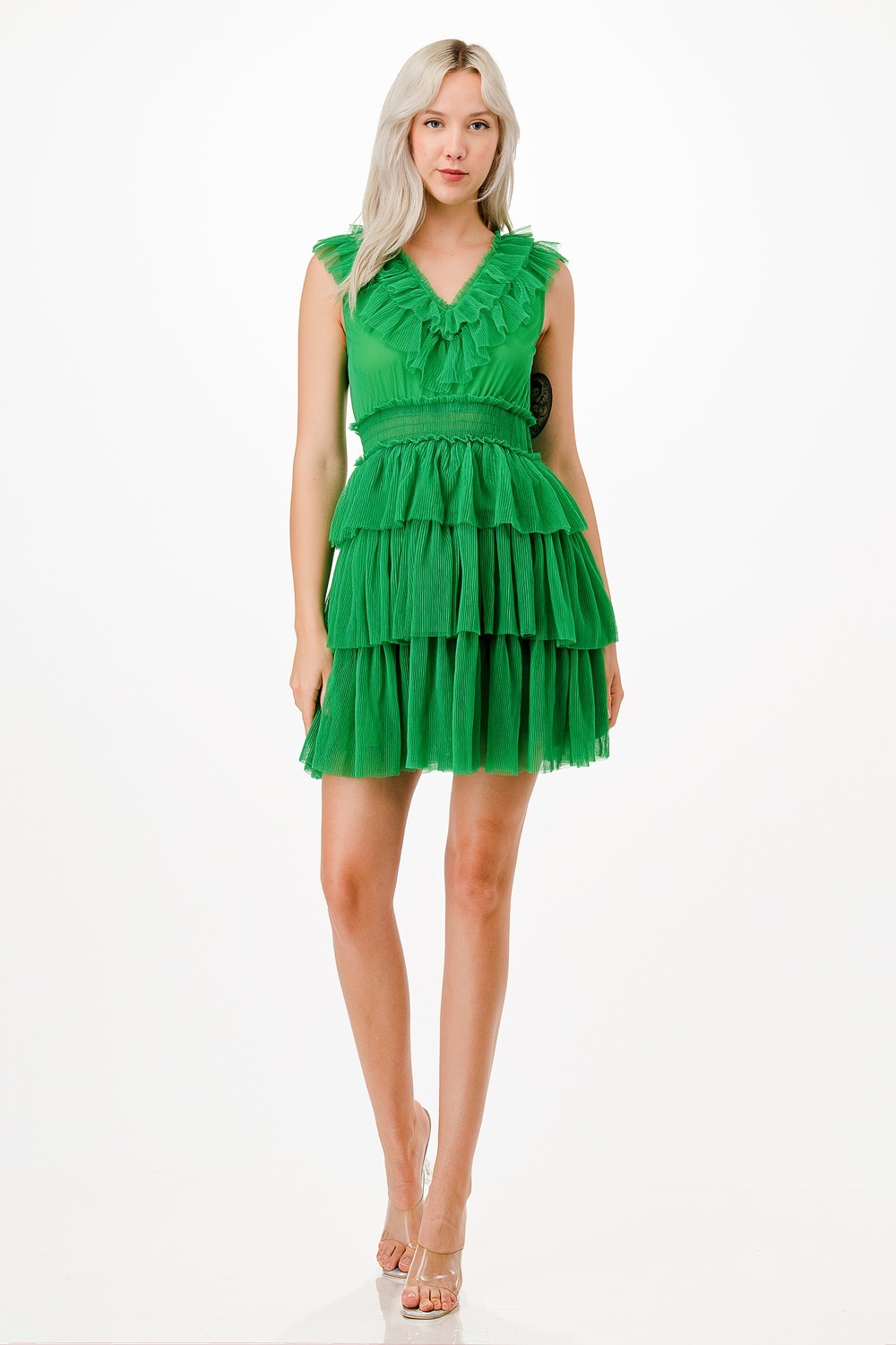 Mesh Detail Short Dress