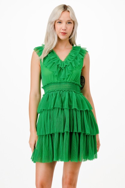 Mesh Detail Short Dress