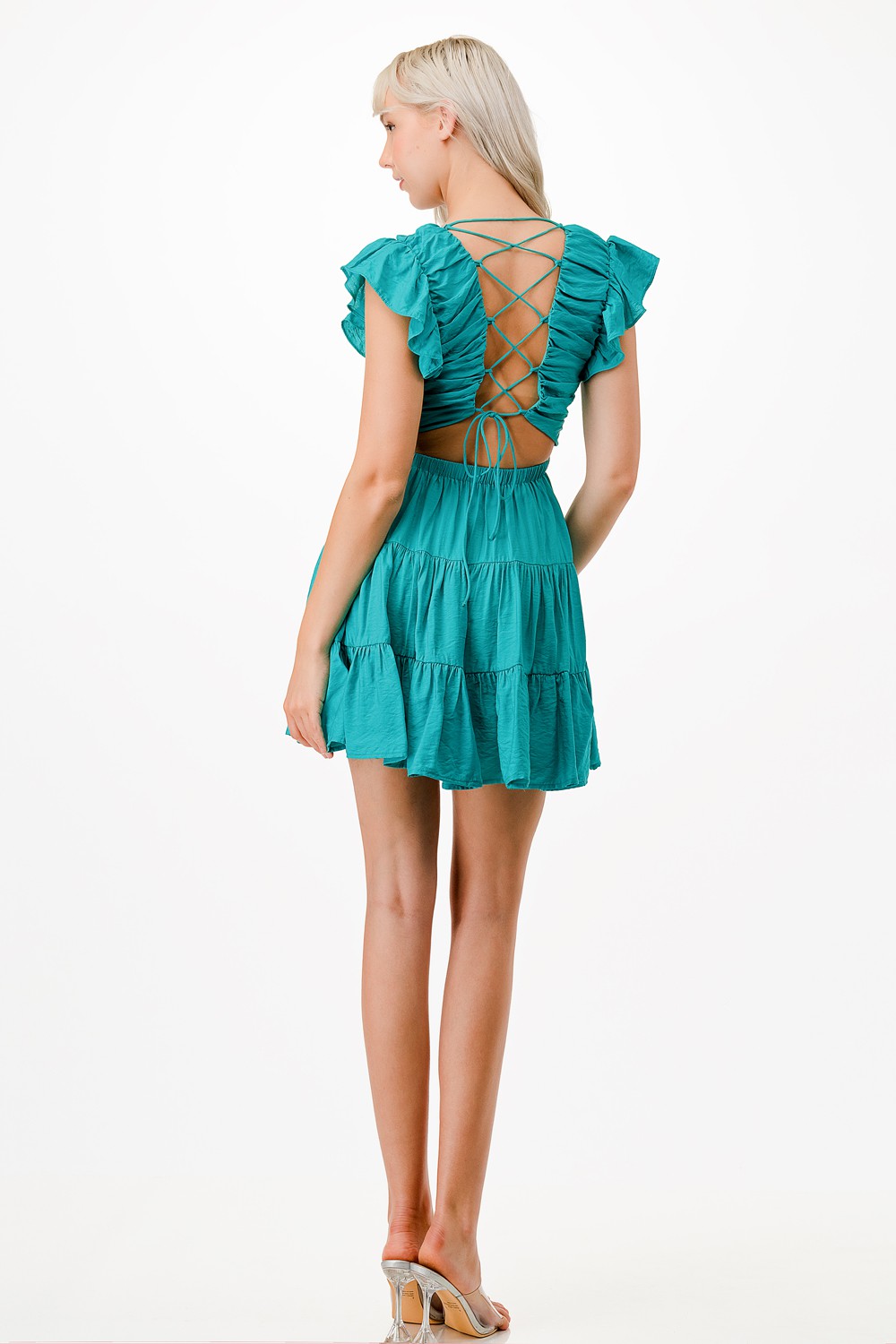 Shirring Detail Short Dress