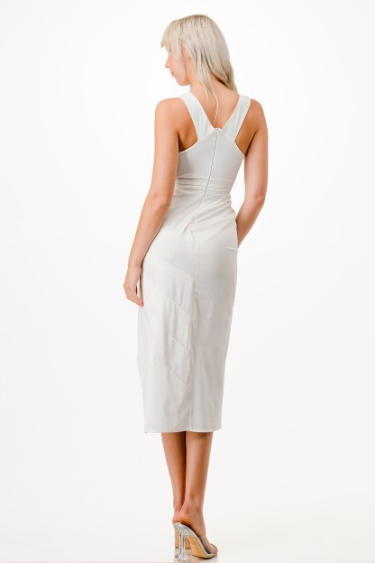 Front Ribbon Detail Midi Dress