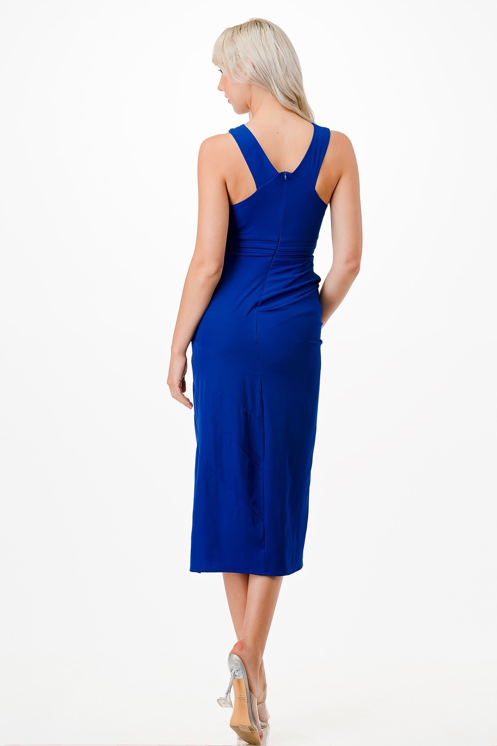 Front Ribbon Detail Midi Dress