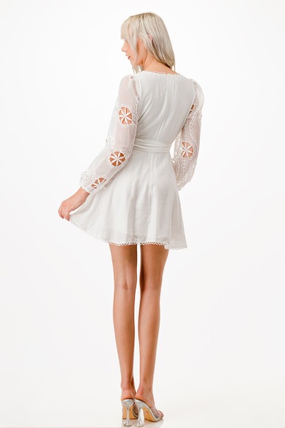 Mix Fabric Short Dress