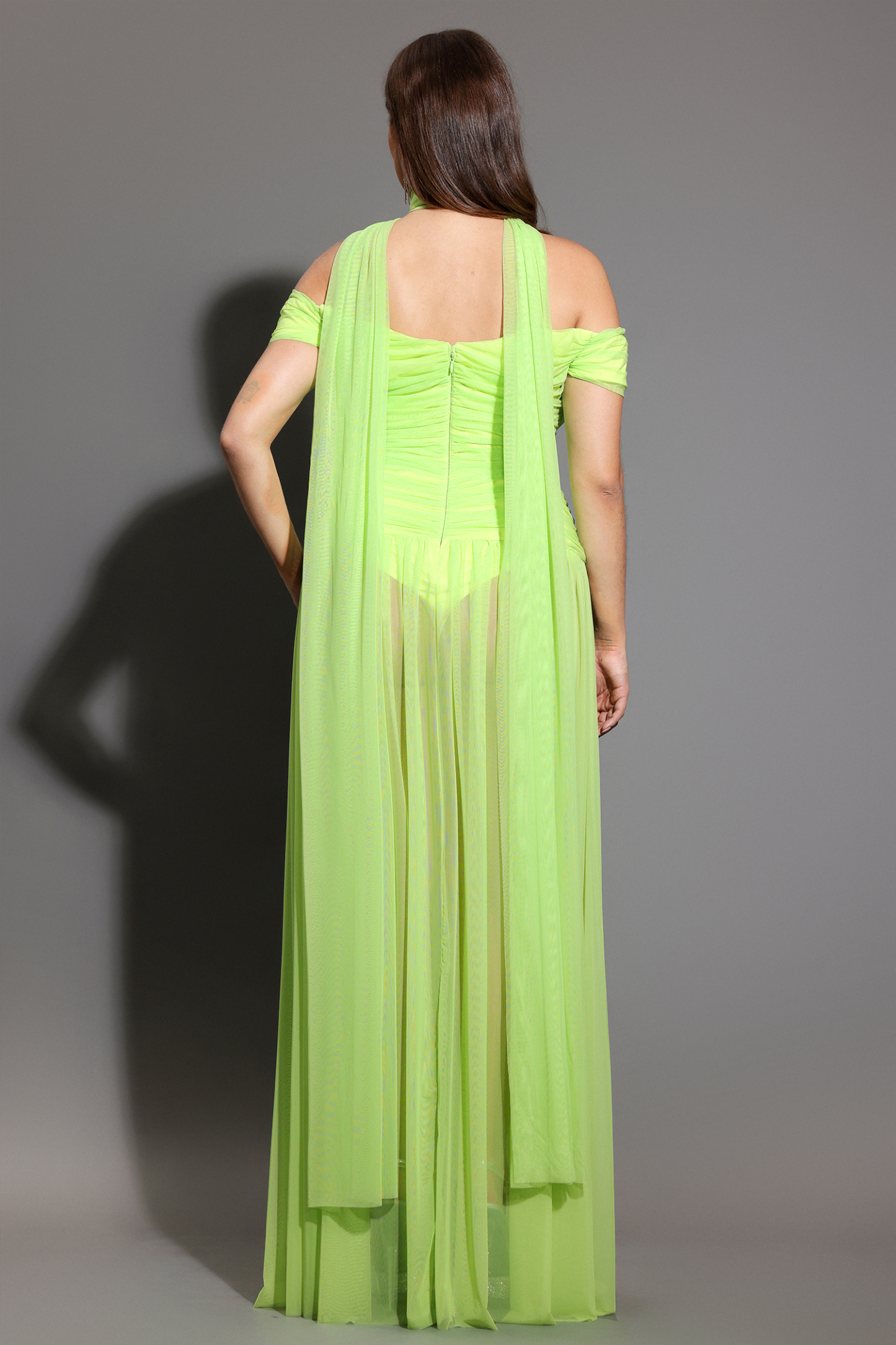 Peoph Off-The-Shoulder Hollowed Out Maxi Dress