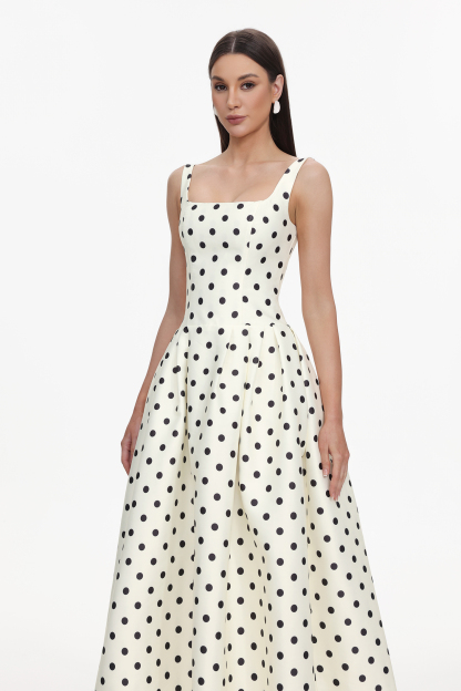 Zada Sleeveless Wave Point Maxi Dress