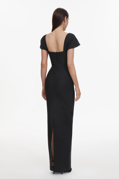 Romelle Short Sleeve Diamond Bandage Maxi Dress