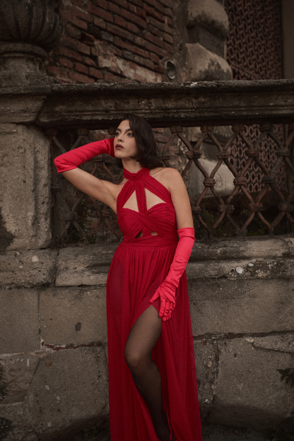 Tesare Halter Sleeveless Hollow Out Maxi Dress