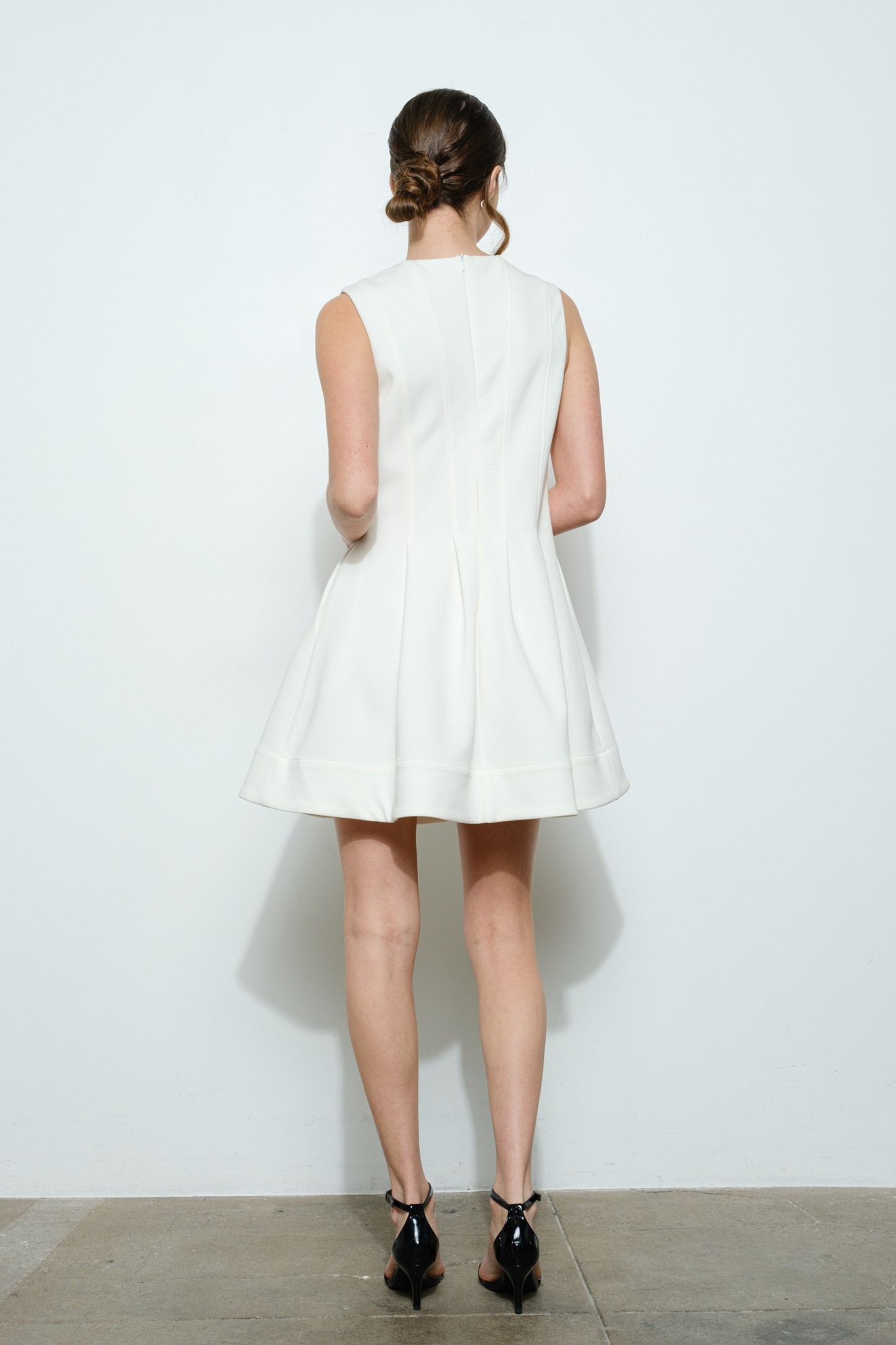 Crystal Embellished Pintuck Mini Dress #23570951