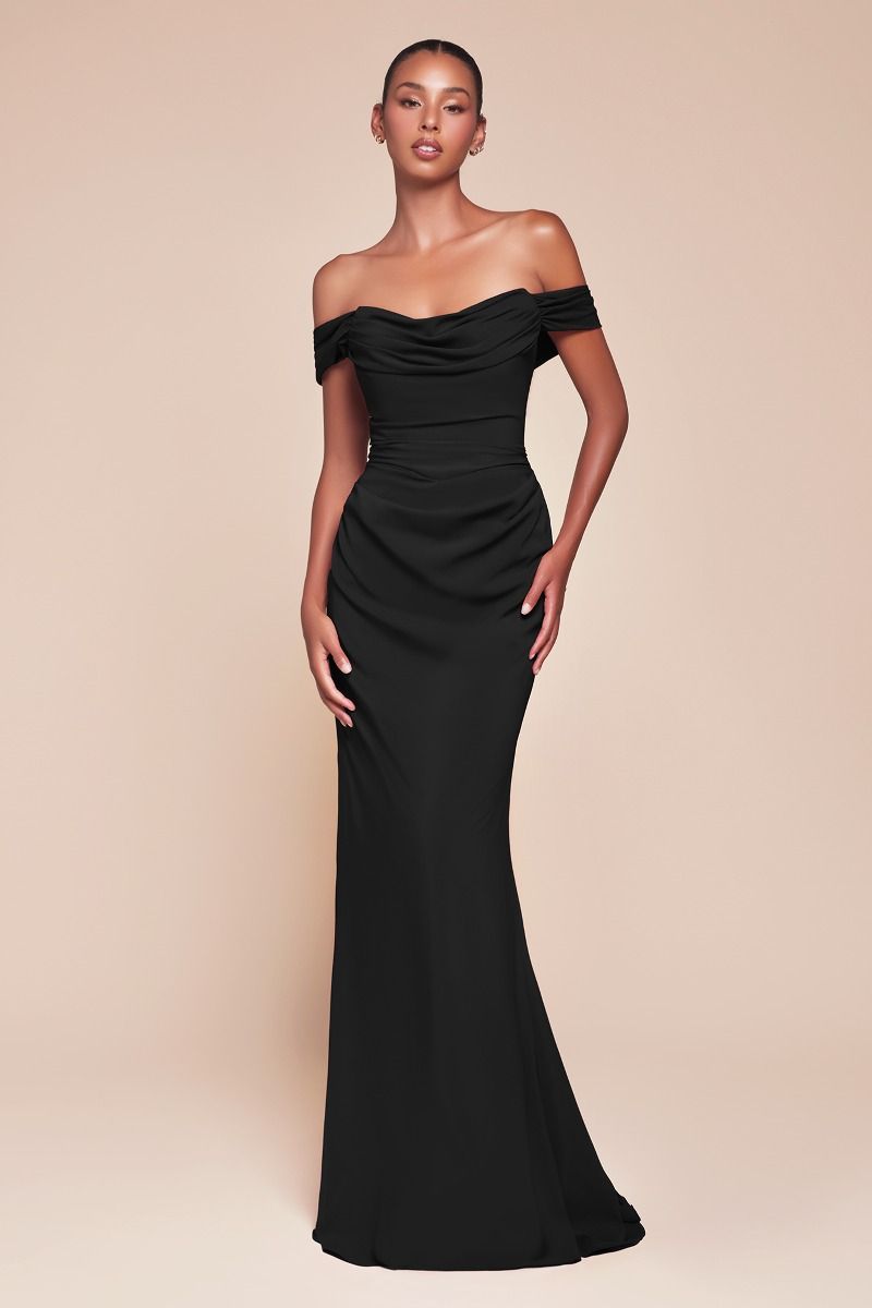 Fitted Strapless Scoop Versitile Tie Chiffon Dress 7433