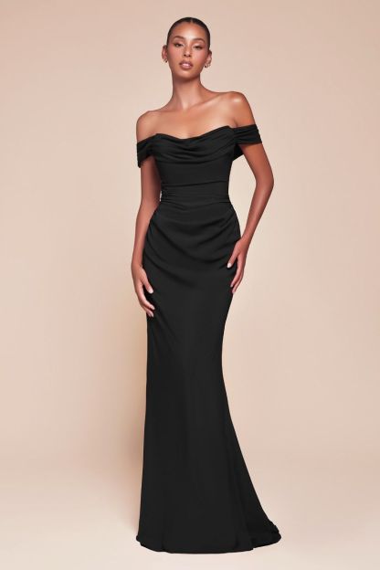 Fitted Strapless Scoop Versitile Tie Chiffon Dress 7433