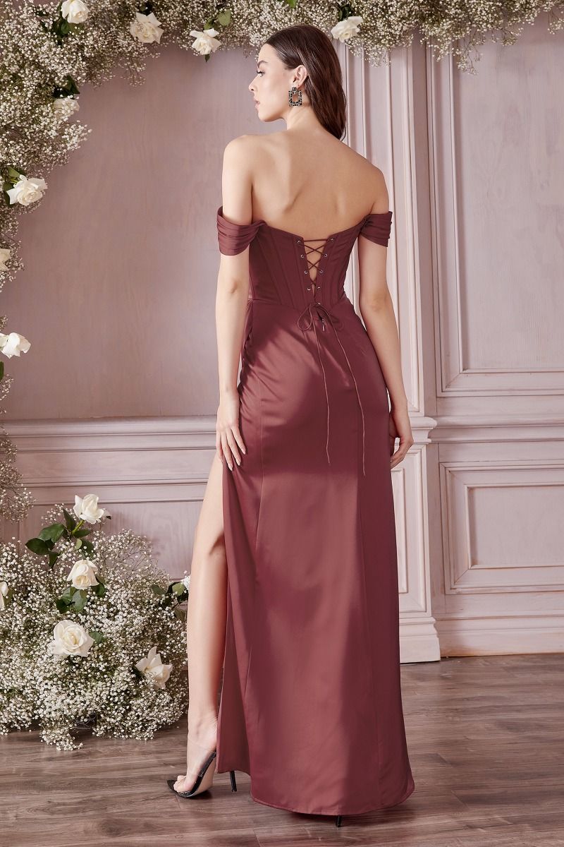 Corset Soft Satin Atin Corset Off The Shoulder Dress 7484