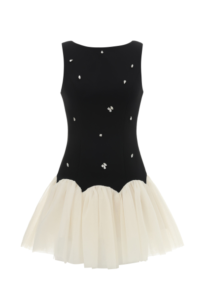 Salamo Sleeveless Diamond Mini Dress