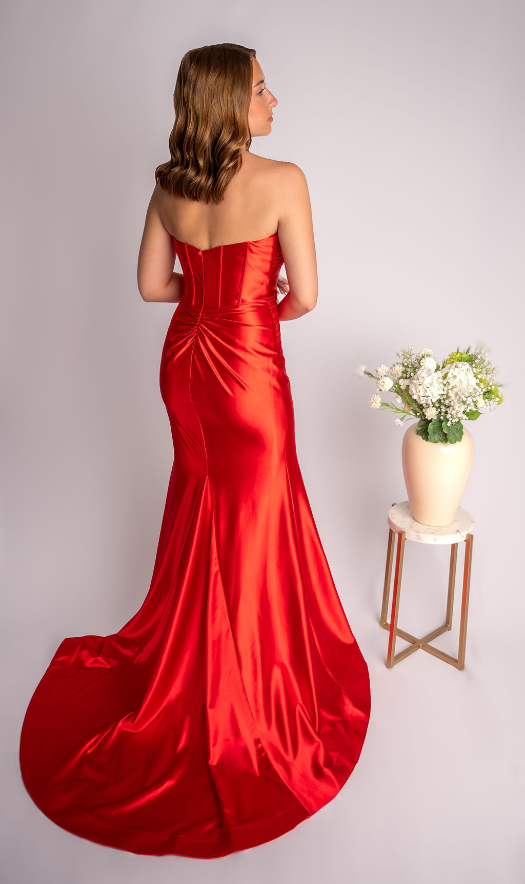 Fit And Flare Sweetheart Strapless Slit Prom Dress With Cutout #CL023