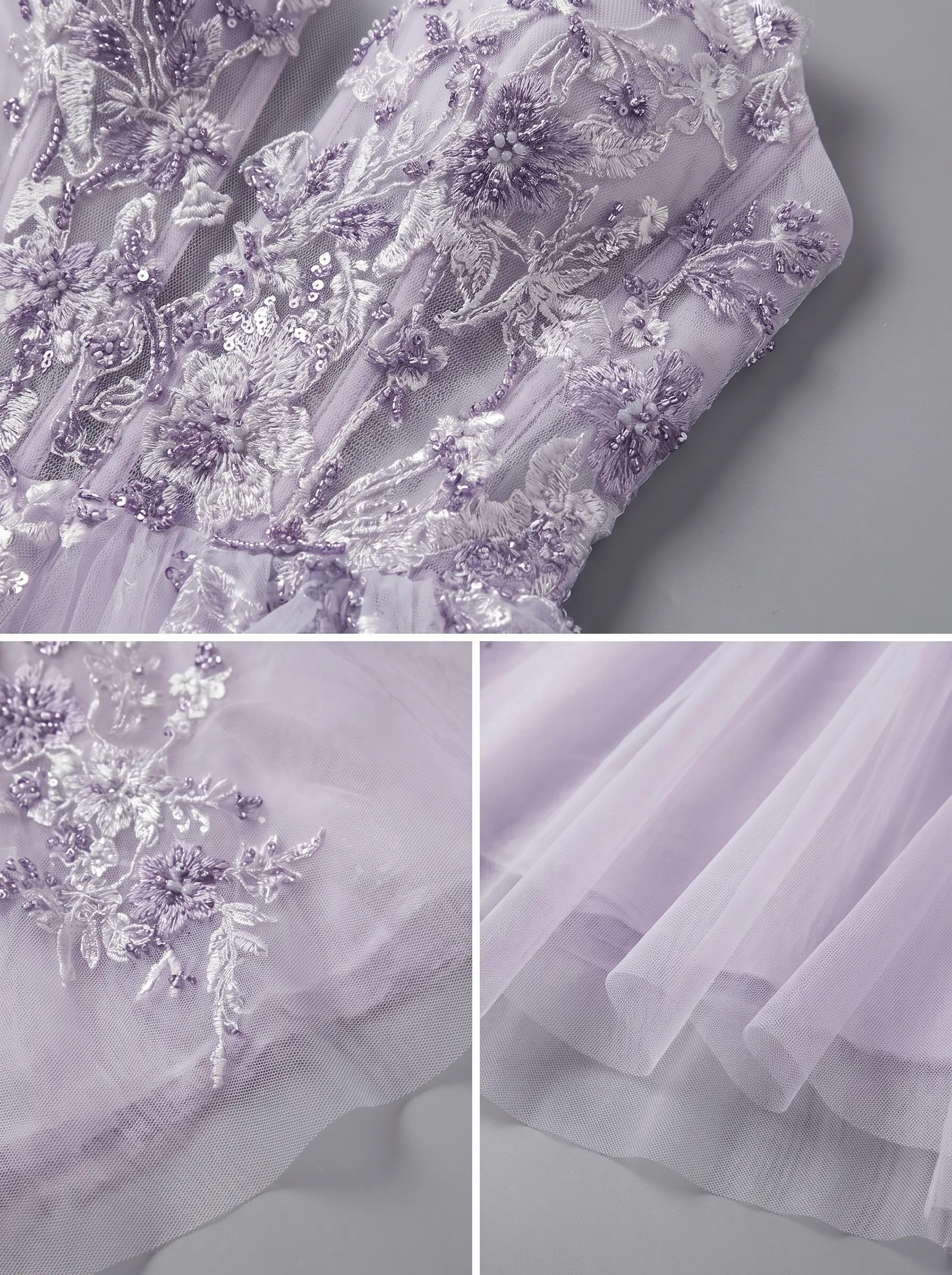 Couture Lee Floral Sheer-Bodice Bridal Gown with Asymmetric Ruffled Skirt
