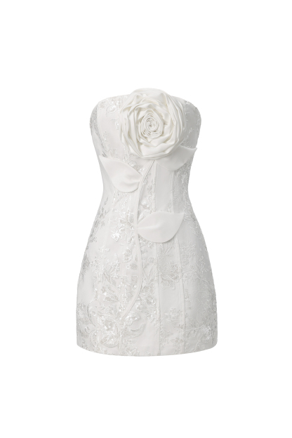 Renaa Kijin Handmade flowers Sequins mini dress