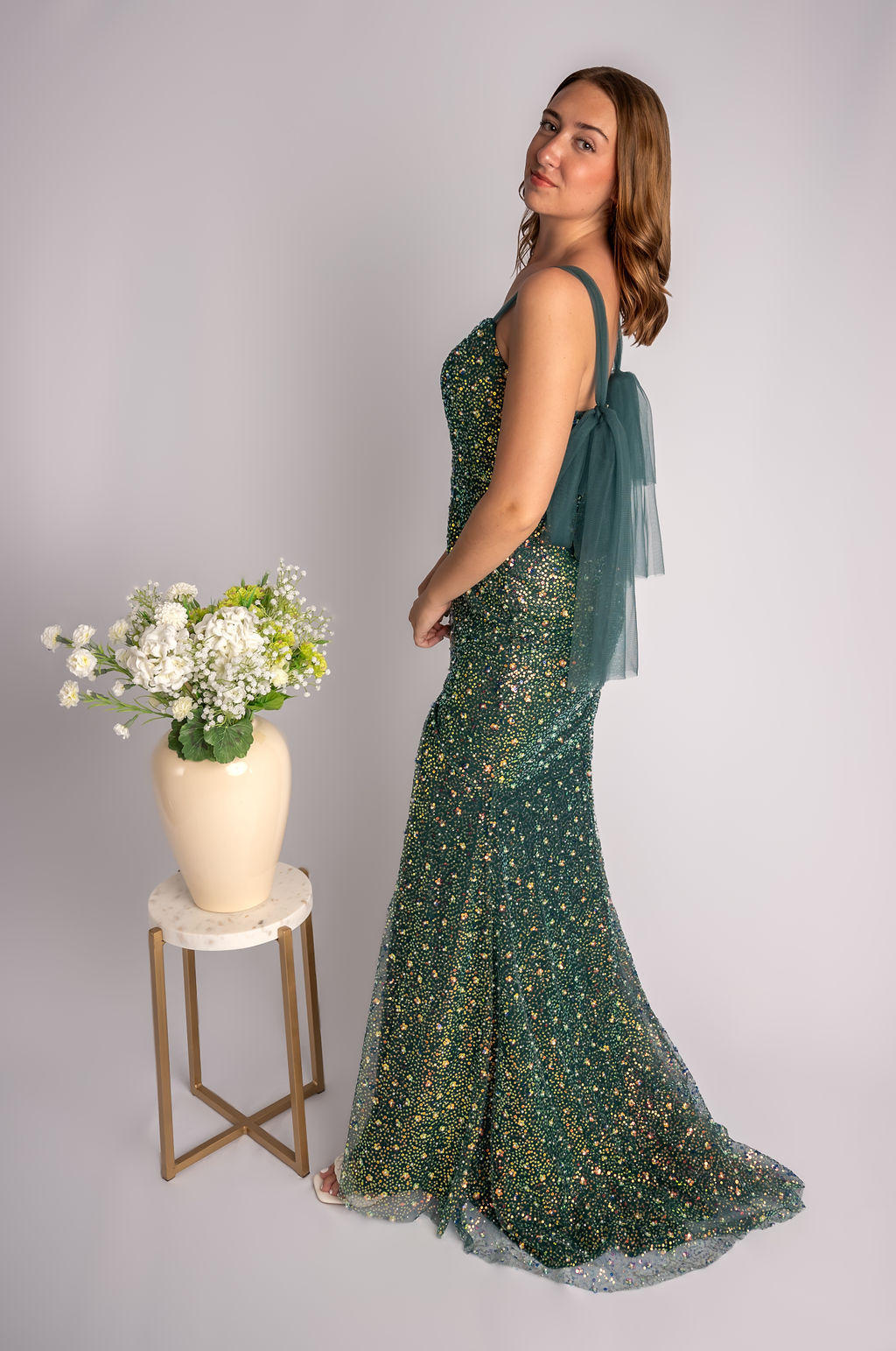 Sheath V-Neck Straps Prom Dress With Triangle Bust And Slit #CL032