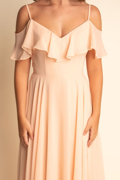 Modern A-Line Spaghetti Straps Butterfly Sleeve Bridesmaid Dress #RJBM048