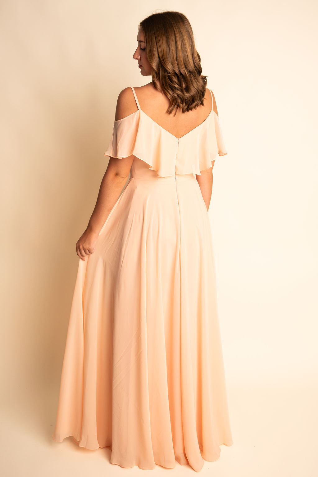 Modern A-Line Spaghetti Straps Butterfly Sleeve Bridesmaid Dress #RJBM048