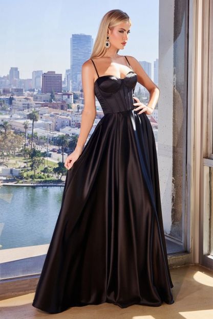 Classic A-Line Sweetheart Luxe Satin Bustier Bridesmaid Dress CD337