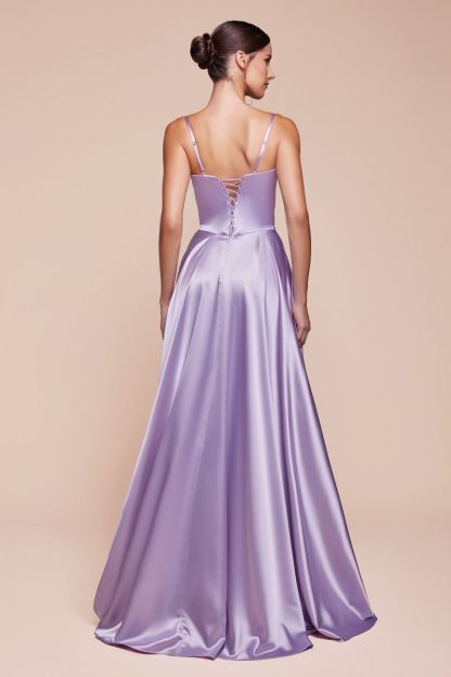 Classic A-Line Sweetheart Luxe Satin Bustier Bridesmaid Dress CD337