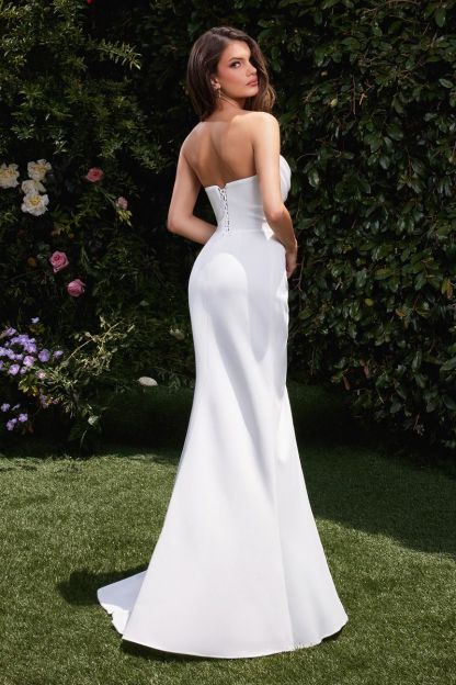 Fitted Scoop Neoprene Strapless Wedding Dress CD355W