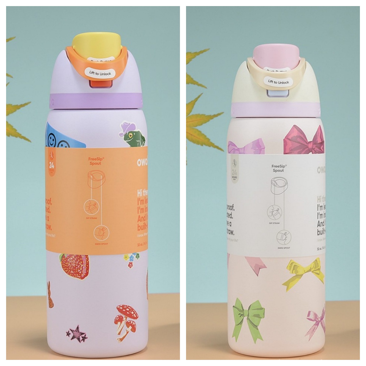 Owala Picnic Dreams FreeSip 32oz Water Bottle (Buy 3 Free Shipping)