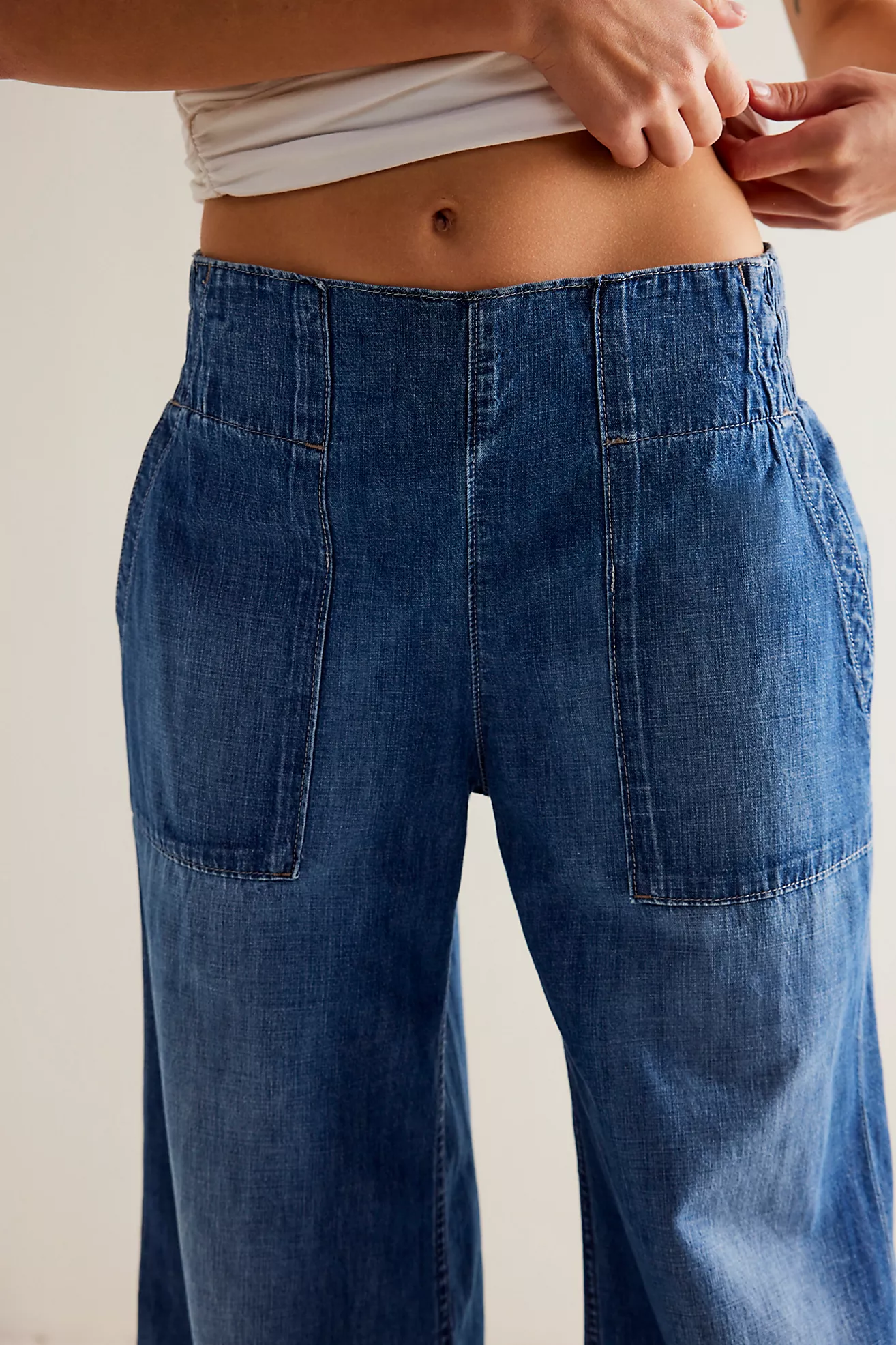 Breezy Denim Pull-On Jeans (Buy 2 Free Shipping)