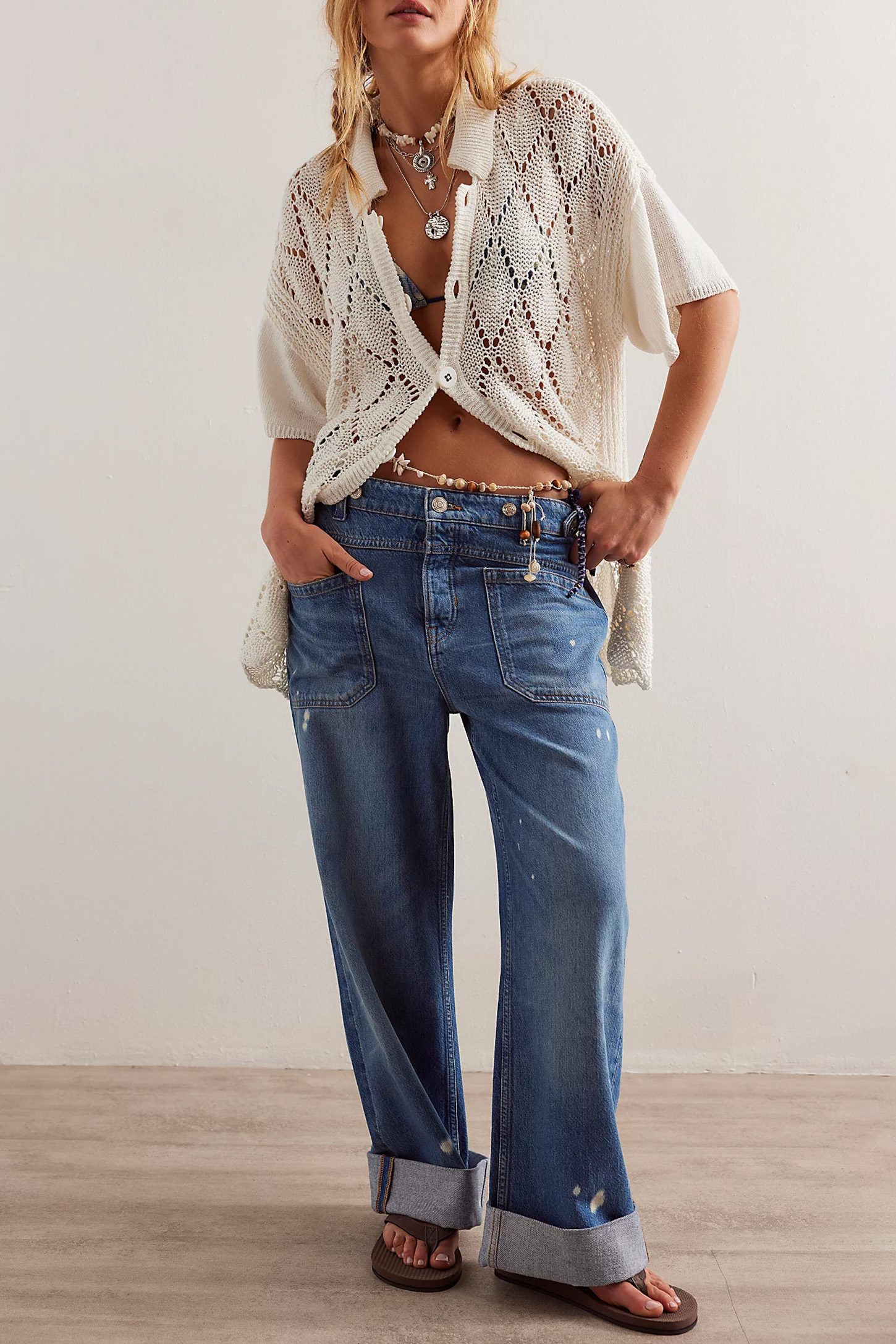 Summer Palmer Cuffed Jeans(BUY 2 FREE SHIPPING)