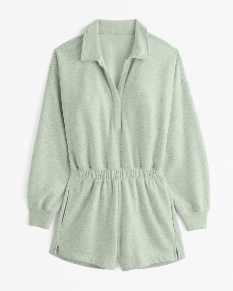 Long-Sleeve Polo Fleece Romper(BUY MORE SAVE MORE)