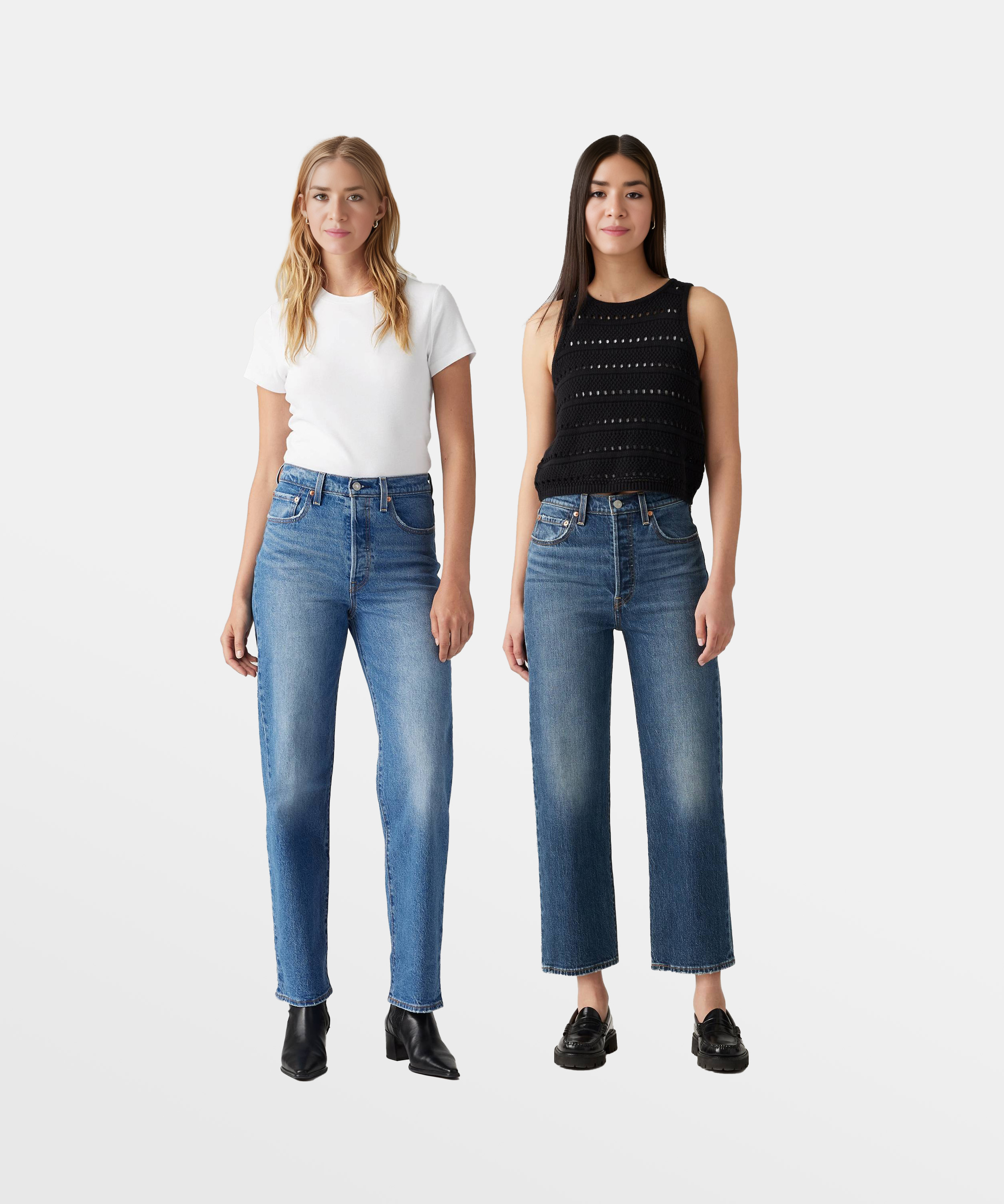 Levi Hidden Buttons Ribcage Straight Ankle Jeans (Buy 2 Free Shipping)