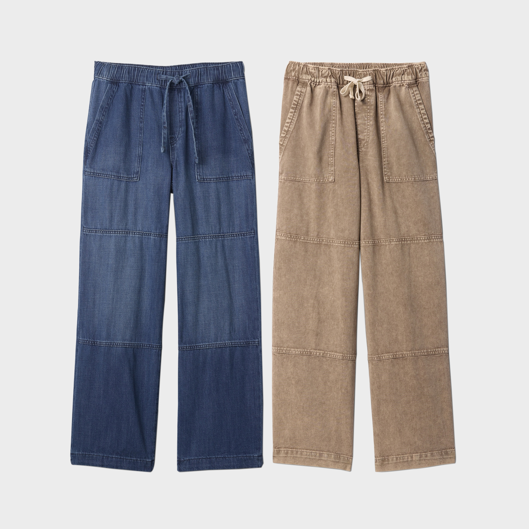 High Rise Seamed Wide-Leg Pull-On Jeans(BUY 2 FREE SHIPPING)