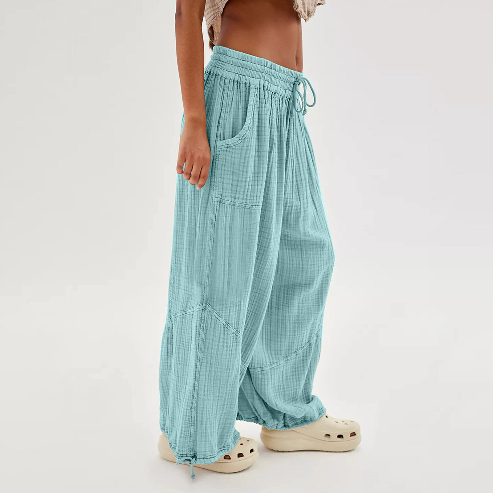 Casual Drawstring Wide Leg Pants(BUY 2 FREE SHIPPING)
