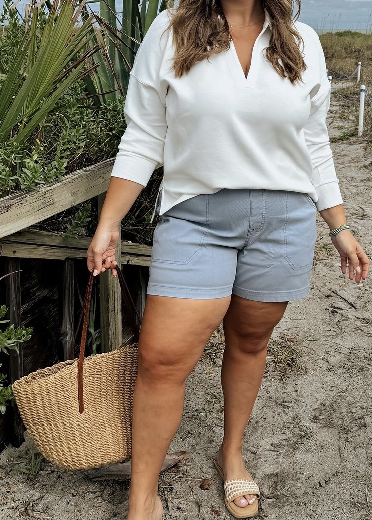 Tummy Control Stretch Twill Shorts(BUY 2 FREE SHIPPING)