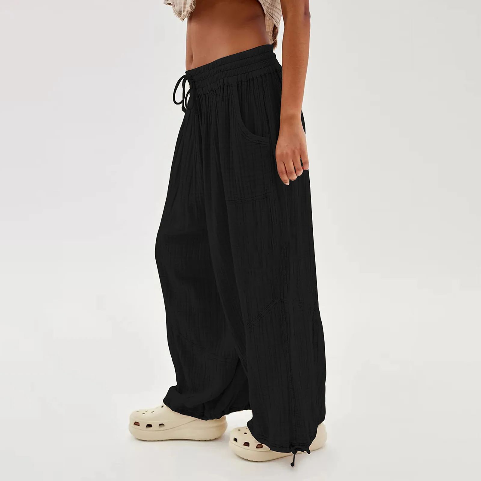 Casual Drawstring Wide Leg Pants(BUY 2 FREE SHIPPING)