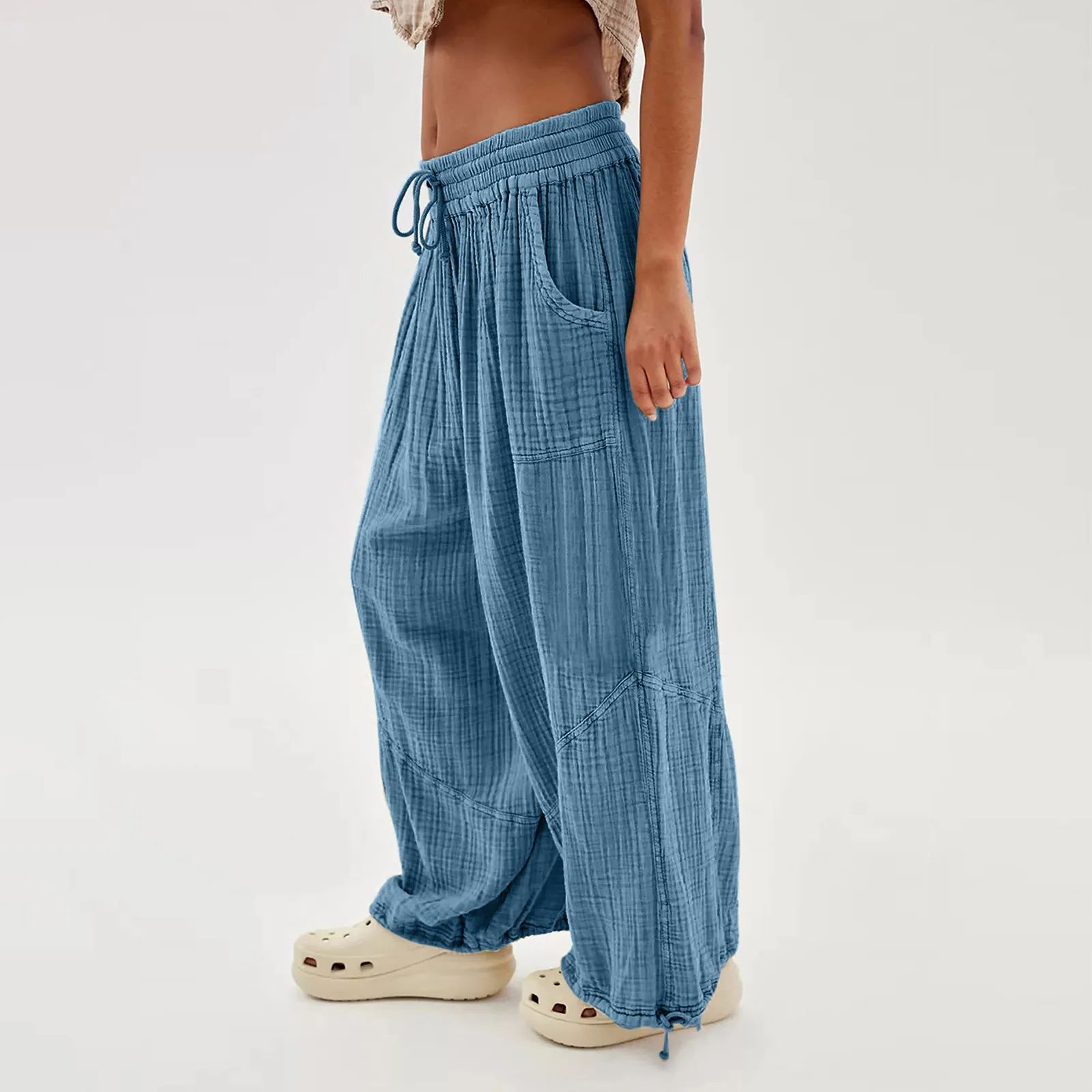 Casual Drawstring Wide Leg Pants(BUY 2 FREE SHIPPING)
